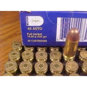 pmp 45 auto 220gr fmj ammo/50